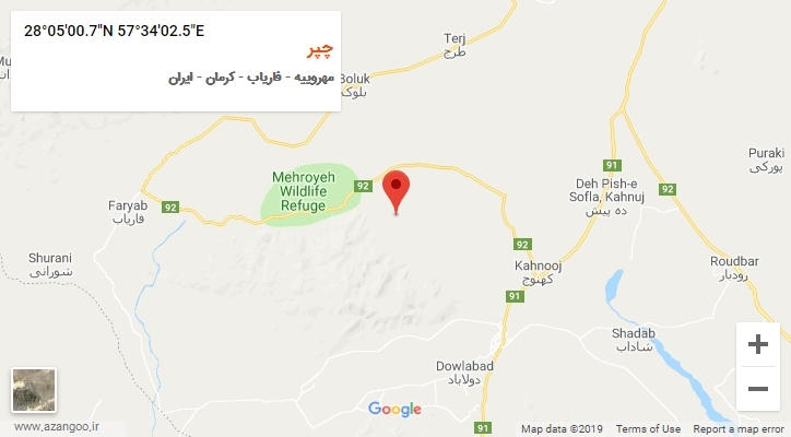 روستای چپر بر روی نقشه