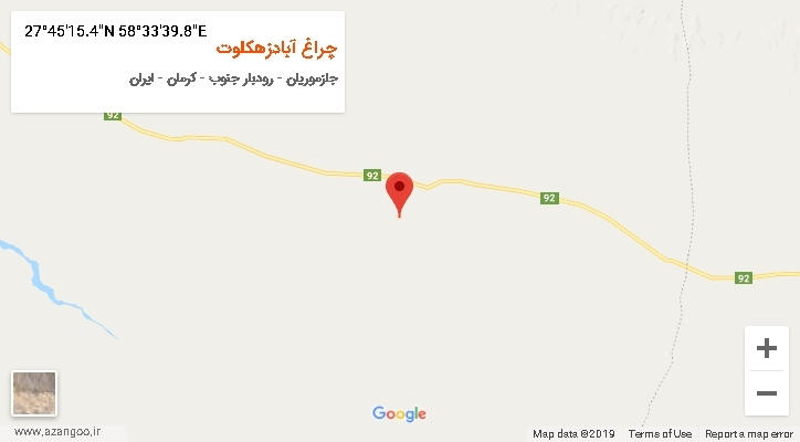 روستای چراغ آبادزهکلوت بر روی نقشه