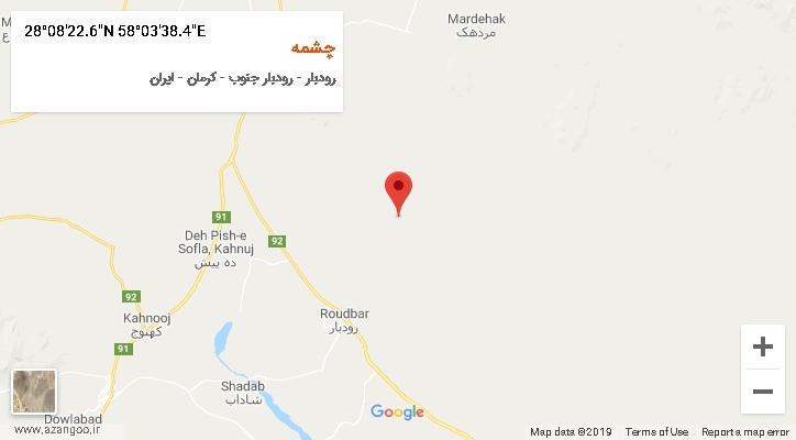 روستای چشمه بر روی نقشه