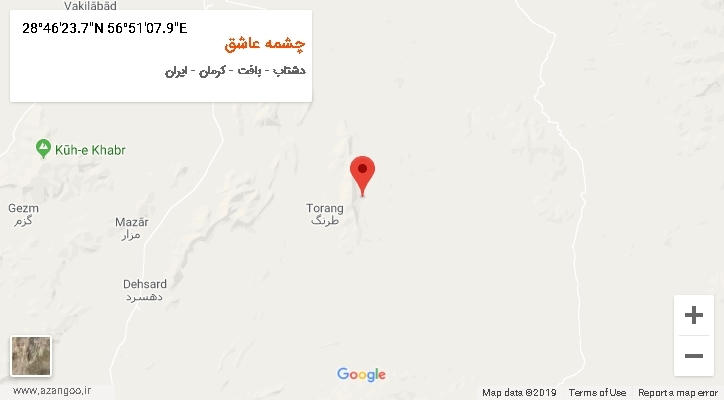 روستای چشمه عاشق بر روی نقشه
