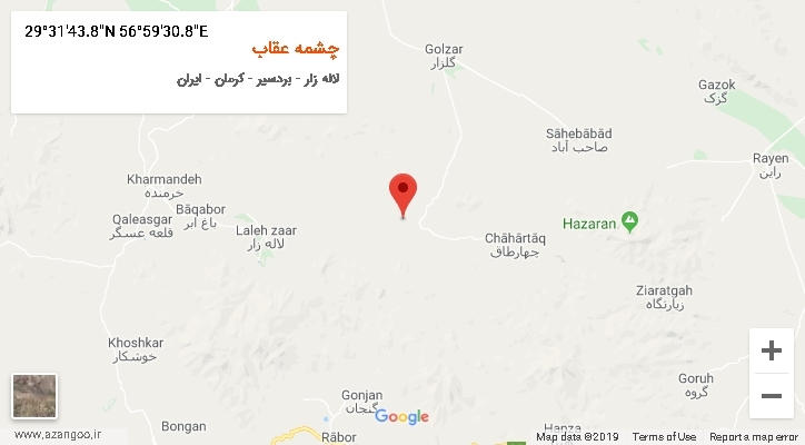 روستای چشمه عقاب بر روی نقشه