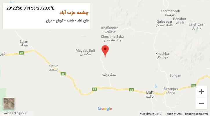 روستای چشمه عزت آباد بر روی نقشه