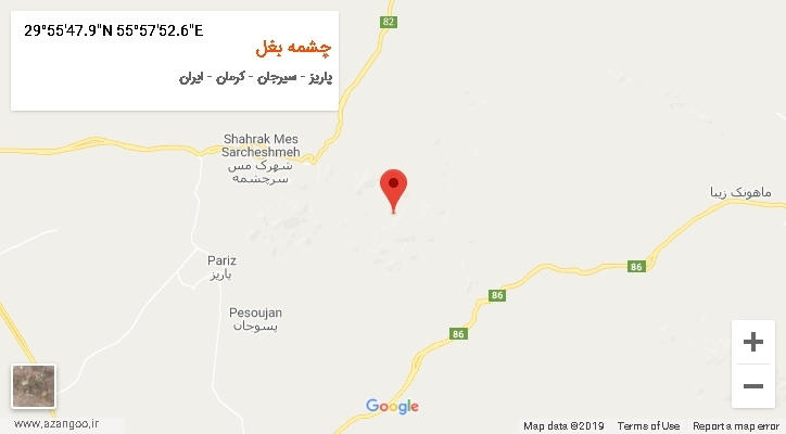 روستای چشمه بغل بر روی نقشه