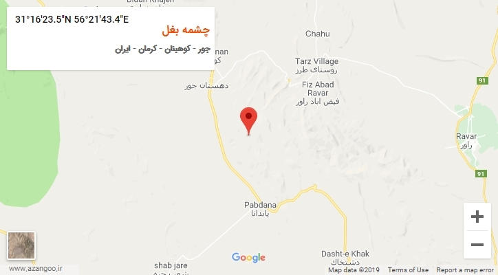 روستای چشمه بغل بر روی نقشه