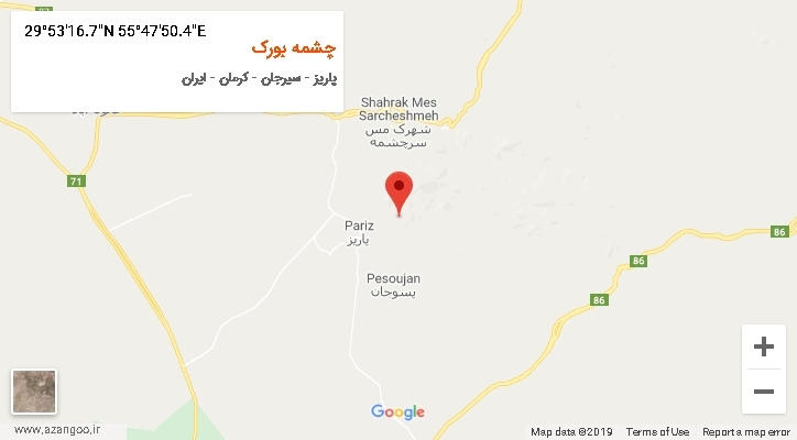 روستای چشمه بورک بر روی نقشه