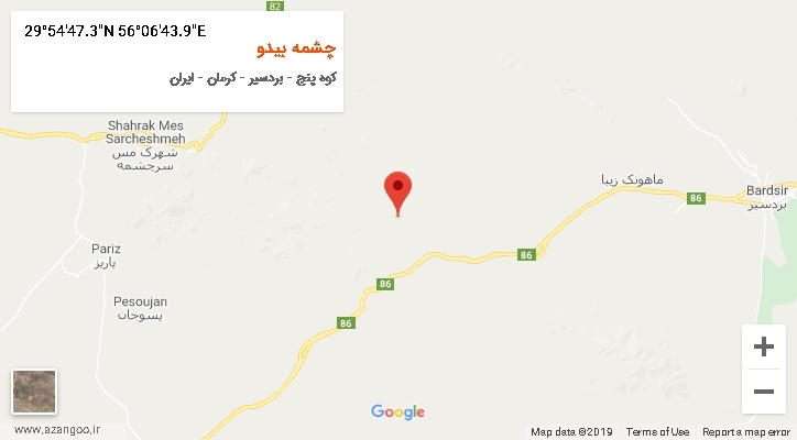 روستای چشمه بیدو بر روی نقشه
