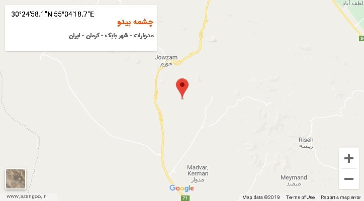 روستای چشمه بیدو بر روی نقشه