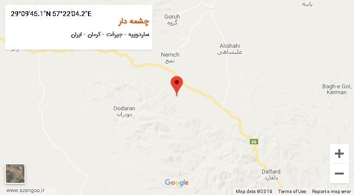 روستای چشمه دار بر روی نقشه