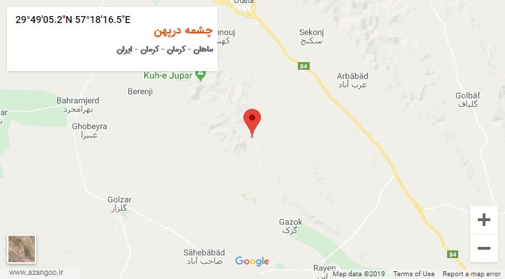 روستای چشمه درپهن بر روی نقشه