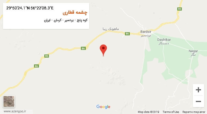 روستای چشمه قطاری بر روی نقشه