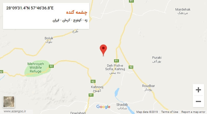 روستای چشمه گنده بر روی نقشه