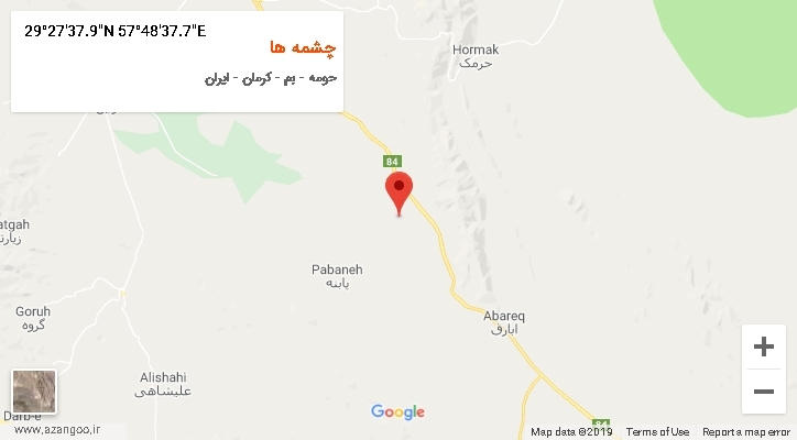 روستای چشمه ها بر روی نقشه