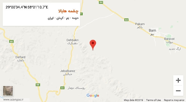 روستای چشمه هابالا بر روی نقشه