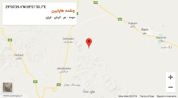 روستای چشمه هاپایین بر روی نقشه
