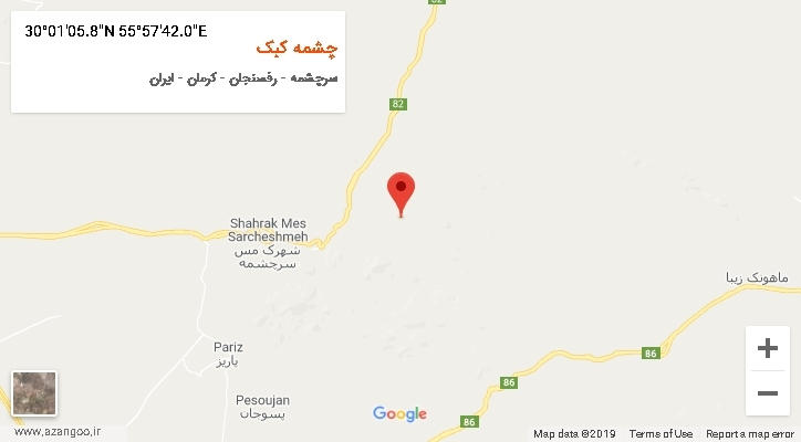 روستای چشمه کبک بر روی نقشه
