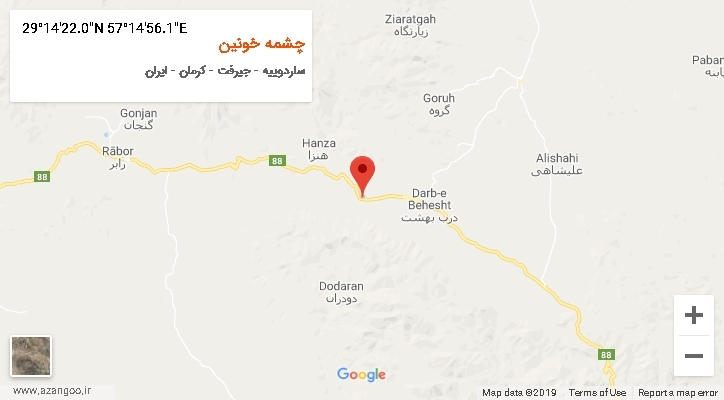روستای چشمه خونین بر روی نقشه