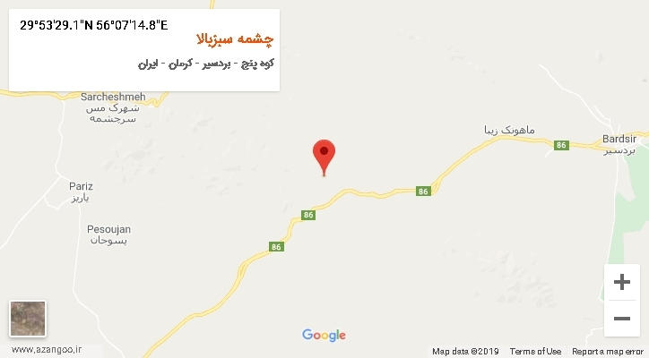 روستای چشمه سبزبالا بر روی نقشه