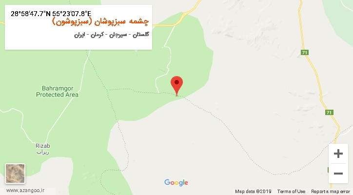 روستای چشمه سبزپوشان (سبزپوشون) بر روی نقشه