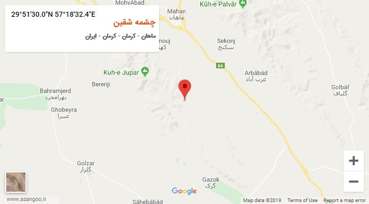 روستای چشمه شقین بر روی نقشه