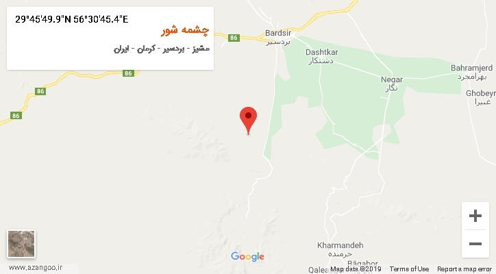 روستای چشمه شور بر روی نقشه