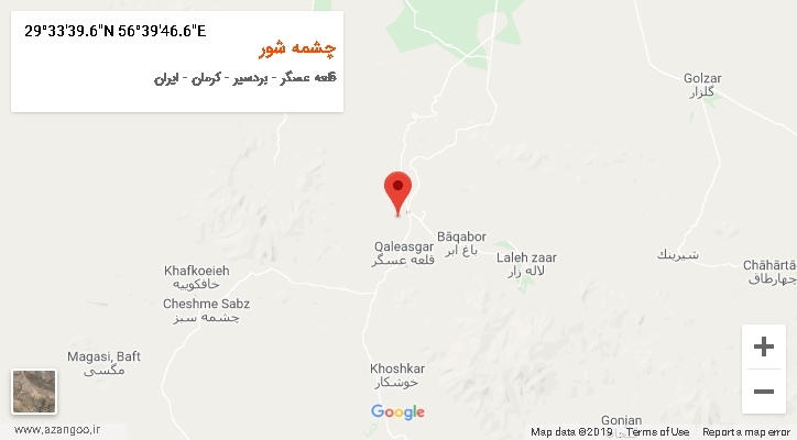 روستای چشمه شور بر روی نقشه