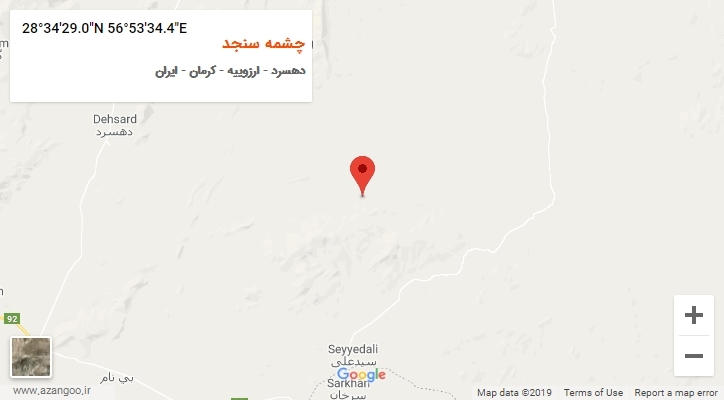 روستای چشمه سنجد بر روی نقشه