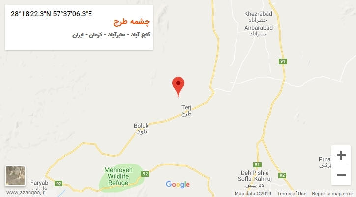 روستای چشمه طرج بر روی نقشه