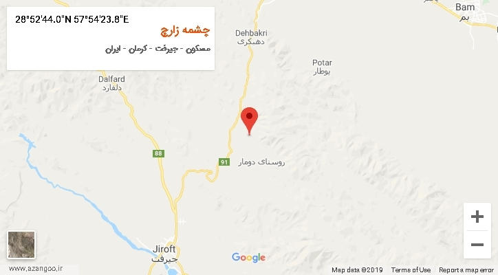 روستای چشمه زارچ بر روی نقشه