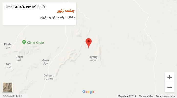 روستای چشمه زنبور بر روی نقشه