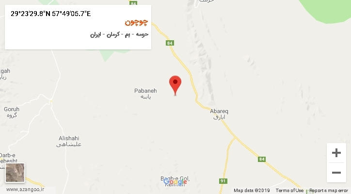 روستای چوچون بر روی نقشه