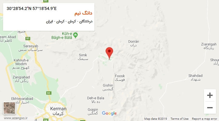 روستای دانگ نیم بر روی نقشه