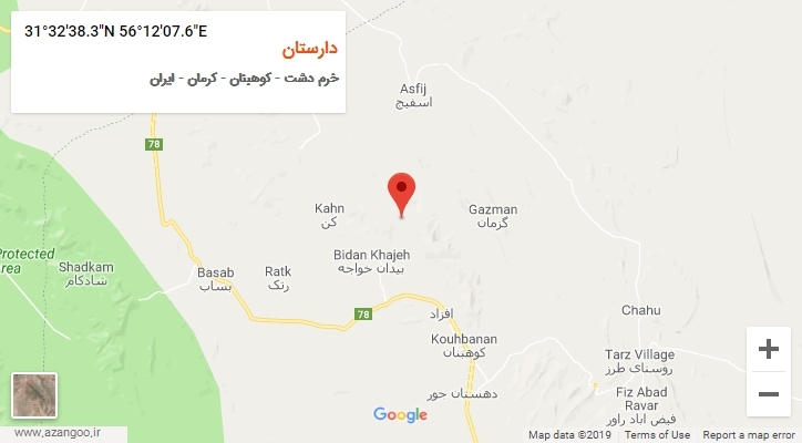 روستای دارستان بر روی نقشه