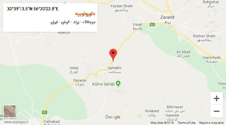 روستای داورونوییه بر روی نقشه