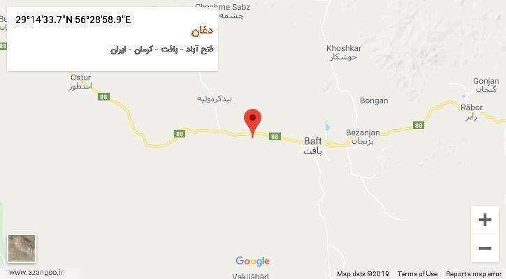 روستای دغان بر روی نقشه