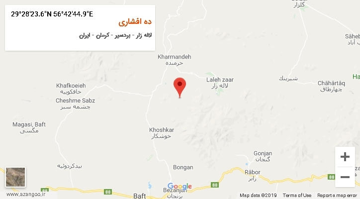 روستای ده افشاری بر روی نقشه