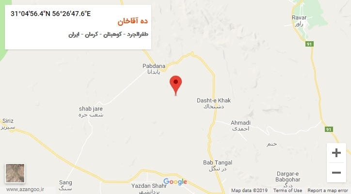 روستای ده آقاخان بر روی نقشه