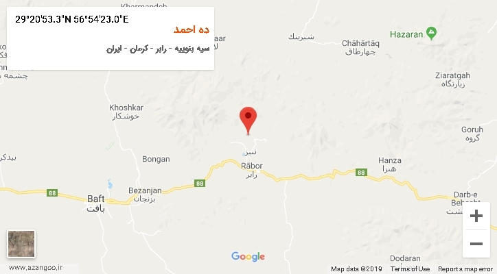 روستای ده احمد بر روی نقشه