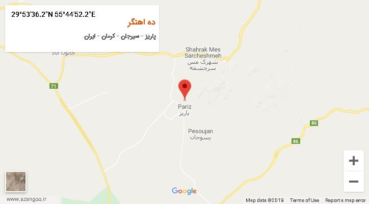 روستای ده اهنگر بر روی نقشه