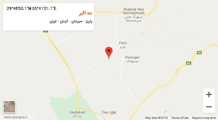 روستای ده اکبر بر روی نقشه