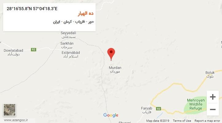 روستای ده الهیار بر روی نقشه
