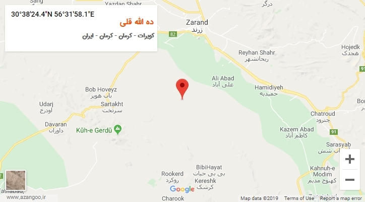 روستای ده الله قلی بر روی نقشه