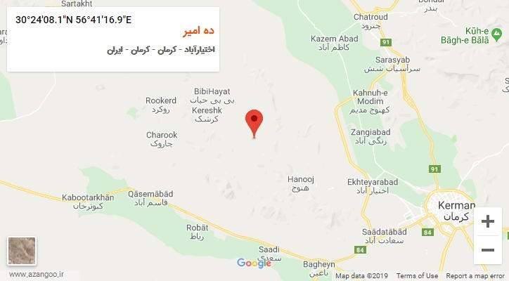 روستای ده امیر بر روی نقشه