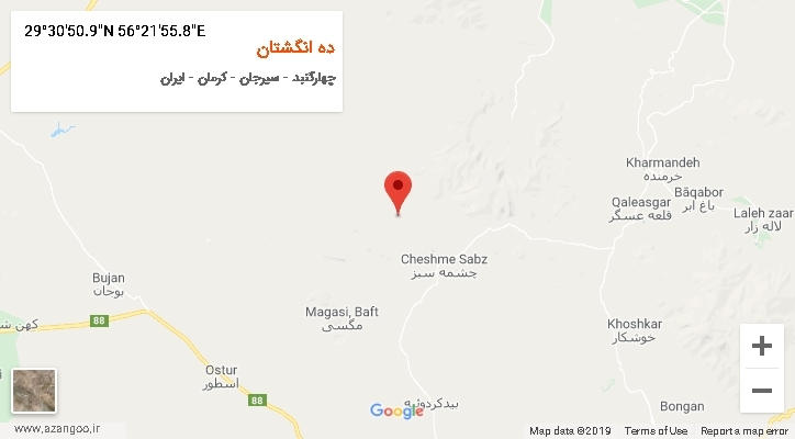 روستای ده انگشتان بر روی نقشه