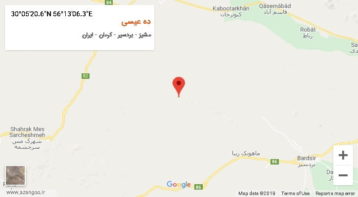 روستای ده عیسی بر روی نقشه