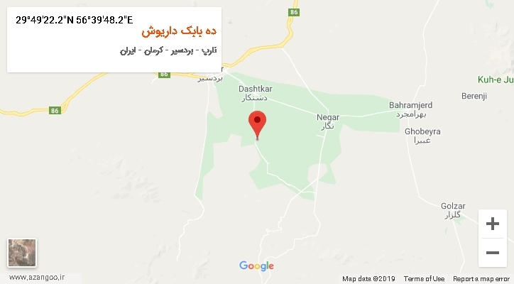 روستای ده بابک داریوش بر روی نقشه