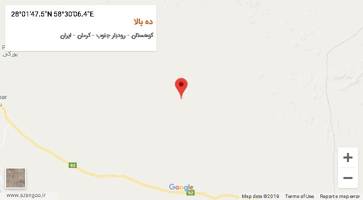 روستای ده بالا بر روی نقشه