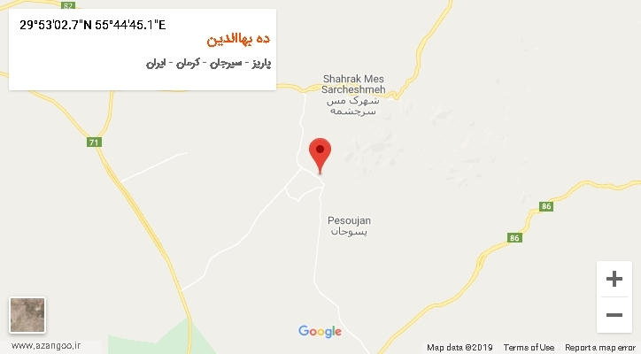 روستای ده بهاالدین بر روی نقشه