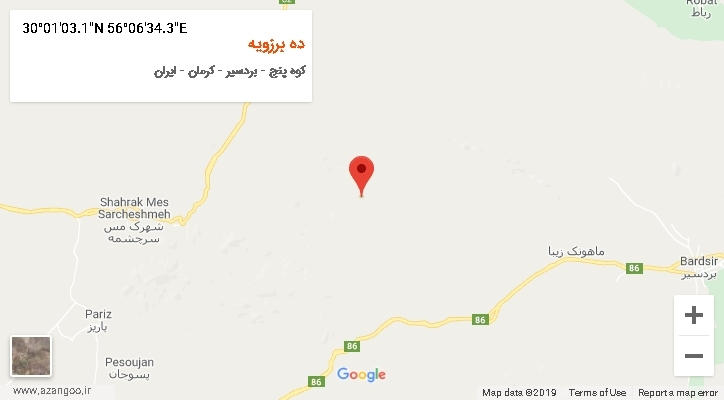 روستای ده برزویه بر روی نقشه