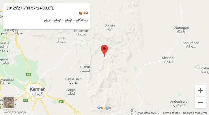 روستای ده بو بر روی نقشه