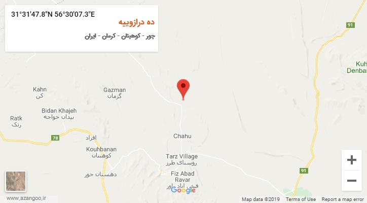 روستای ده درازوییه بر روی نقشه